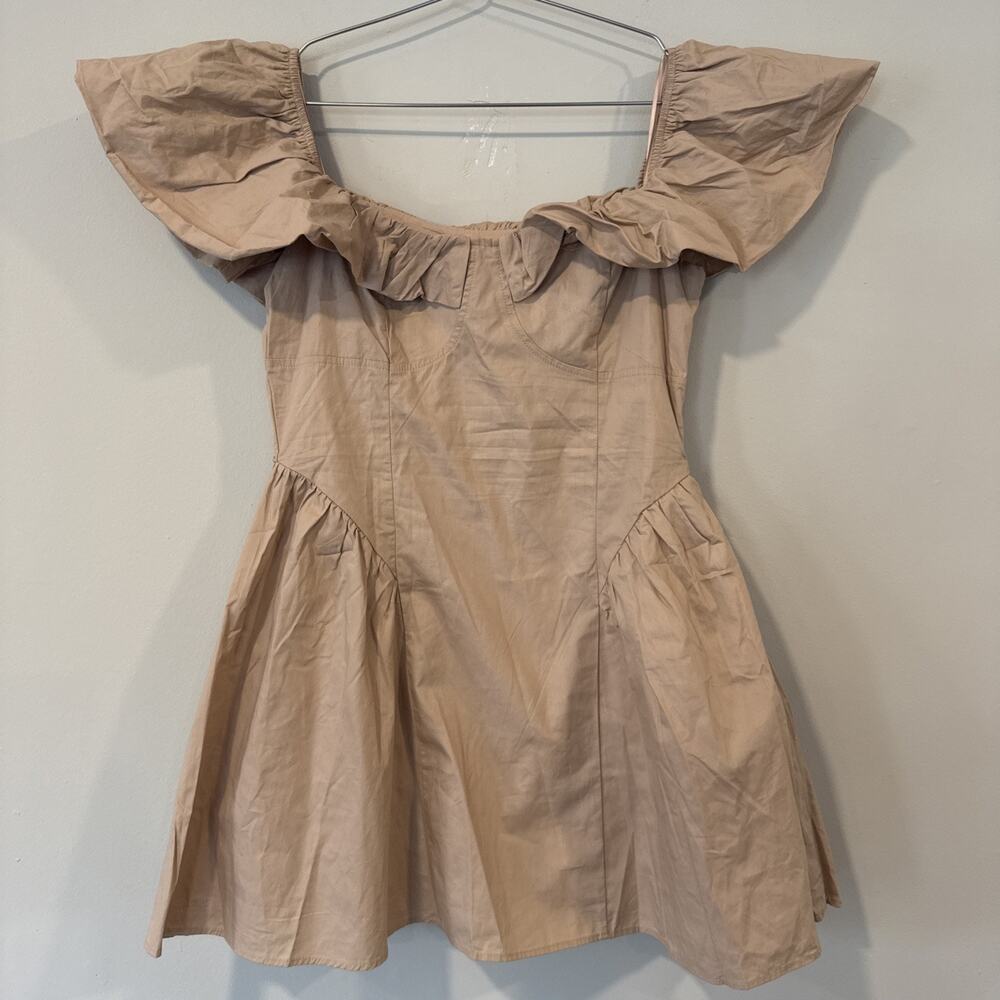 NWT Lelis Revolve Puff Neck Off Shoulder Mini Dress Size Medium 2803 - Picture 3 of 9